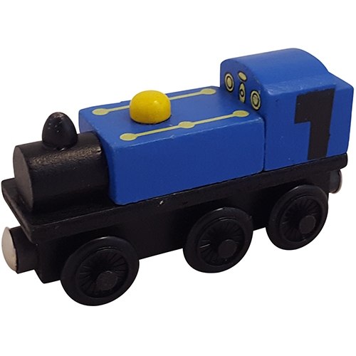 Stoom locomotief blauw nr "1"