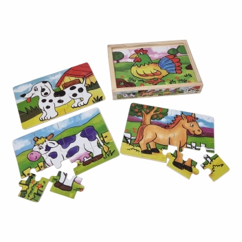 Puzzel 4 in kist paardje