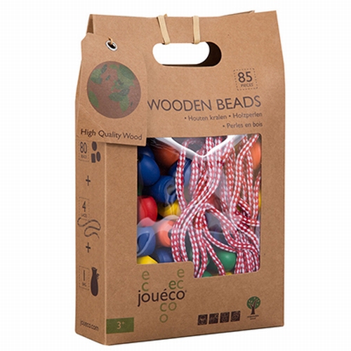 Houten kralen groot; 85 delig 80020