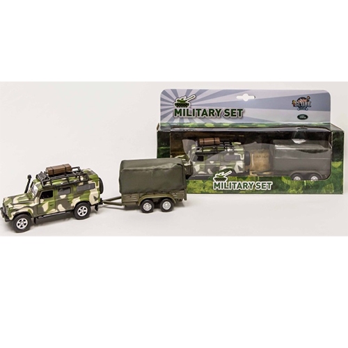 Die-cast Landrover military defender; Pull Back 52.0027