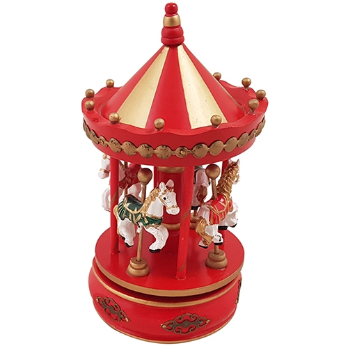 Muziekdoos Carrousel rood "Stille Nacht - Silent Night"