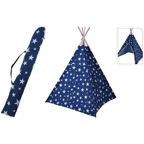 Speeltent - Tipitent; sterretjes motief donkerblauw