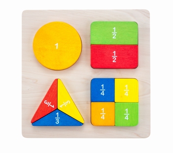 610020 - Sorteerbord geometrisch breuken multiplex/rubberh