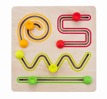 610026 - Schuifpuzzel 4 vormen multiplex/rubberhout