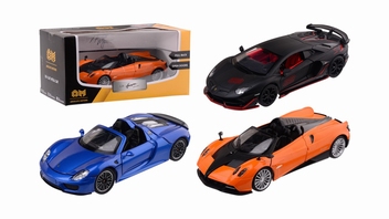 Die-cast supercars 1:24 3 assorti