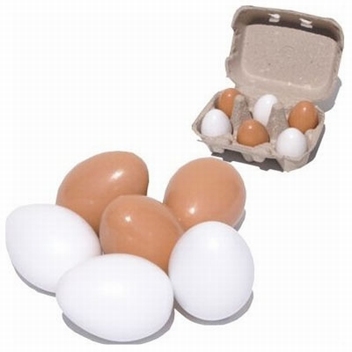 Set van 6 eieren in doosje