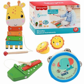 FISHER-PRICE Houten muziekinstrumenten 5 delig