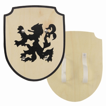 Schild leeuw zwart; stoffen handvat