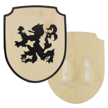 Schild leeuw zwart; stoffen handvat