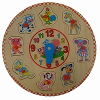 Puzzel klok rond dieren blank 