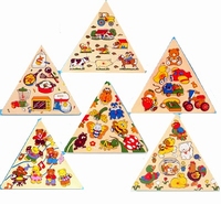Puzzel driehoek plastic knop 