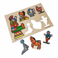 Puzzel circus directeur plastic knop aanbieding 
