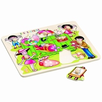 Puzzel (verjaardag) feestje houten knop