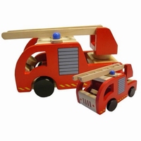 Brandweerauto met blanke ladder 