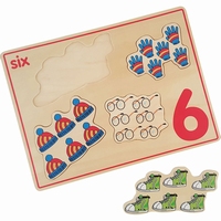 Legpuzzel tellen "6" 