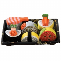 Sushi in tray 