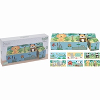 Blokpuzzel karton met dierenafbeeldingen; 285702 