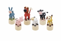 Drukpop boerderij dieren; 6 assortie