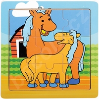 Legpuzzel vierkant paard en veulen 9-delig; 88019 