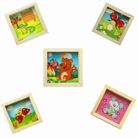 Geduldspel vierkant dieren 7,8 x7,8 x 2 cm