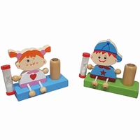 Tandenborstelhouder groot jongen en meisje; B 12 CM