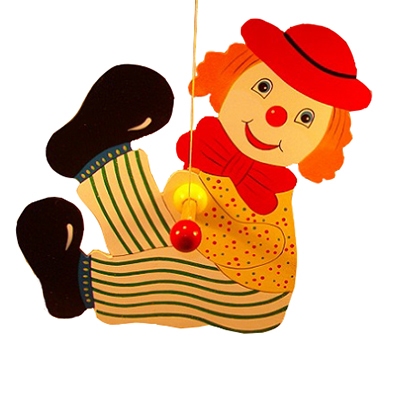 Draai clown groot gele jas