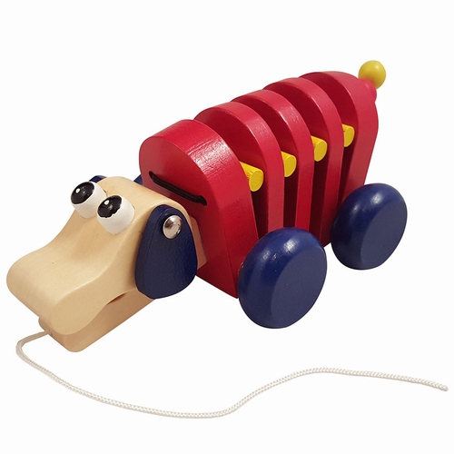 Trek hond rood met blauwe wielen