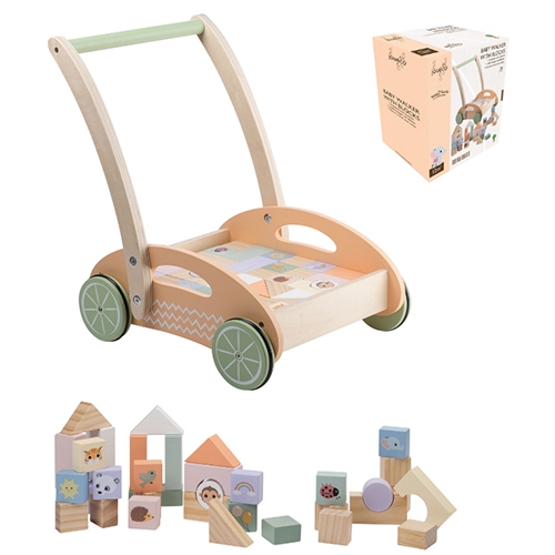 Duwwagen met blokken pastel; 80092