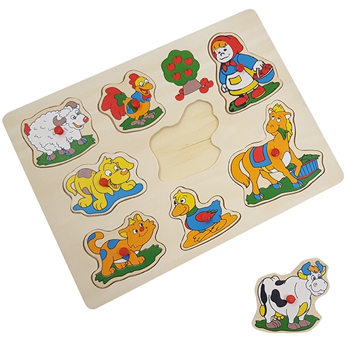 Puzzel schaap plastic knop