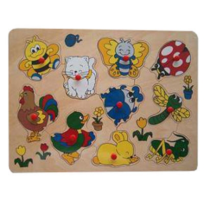 Puzzel bij plastic knop