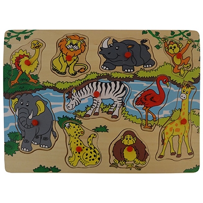 Puzzel wilde dier / rivier plastic knop