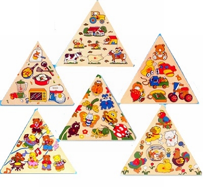 Puzzel driehoek plastic knop