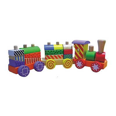 Bouwtrein 3-delig pastel kleuren