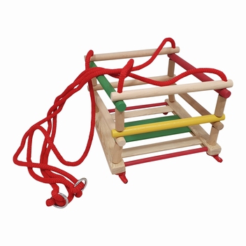 Schommel hek multicolour met rood touw