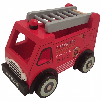 Brandweerauto met grijze ladder