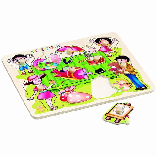 Puzzel (verjaardag) feestje houten knop