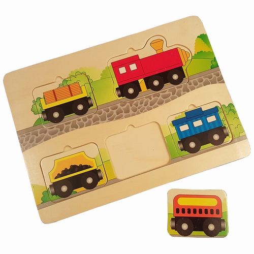 Legpuzzel trein / loco; met inkepingen