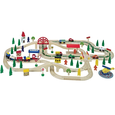 Treinset met autobaan Mentari 6132; 103-Delig