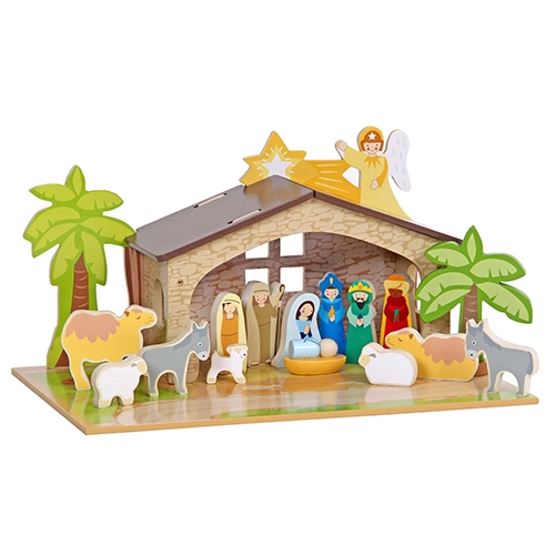 Kerststal met grondplaat; Mentari 3543