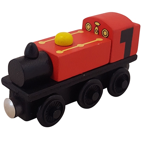 Stoom locomotief rood nr "1"