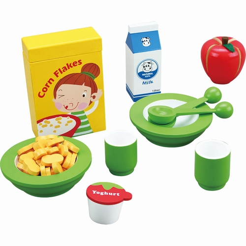 Ontbijtset met corn flakes, melk, etcetera    AANBIEDING