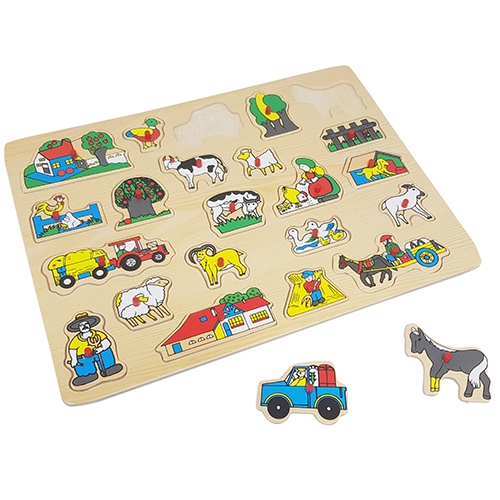 Knop puzzel boerderij groot vernieuwd nu 1 cm dik