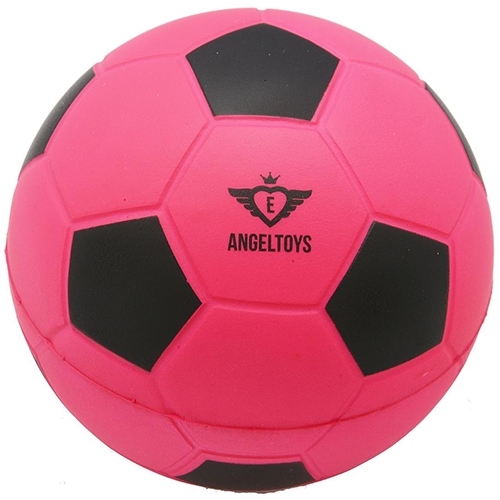 Soft foam voetbal fuchsia met zwart; 761005