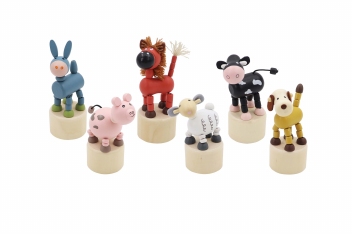 Drukpop boerderij dieren; 6 assortie
