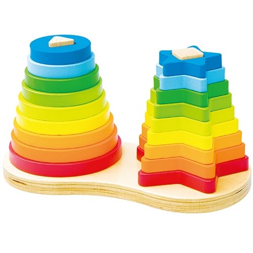Piramide regenboog dubbel 18 schijven