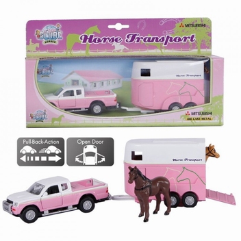 Die-cast Mitsubishi Pick-Up met Paardentrailer