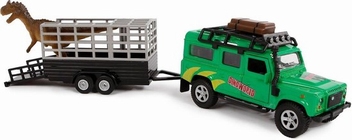 Die-cast  Land Rover met dino-trailer
