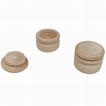 Kistje rond met schroefdeksel beukenhout Ø 42 MM x H 3,4 CM