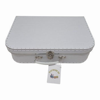 Koffer Xl wit  met metalen rand