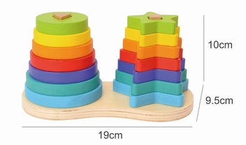 Piramide regenboog dubbel 14 schijven